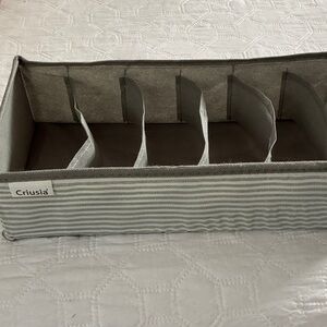 Gray Foldable 6-Compartment Fabric Drawer Organizer